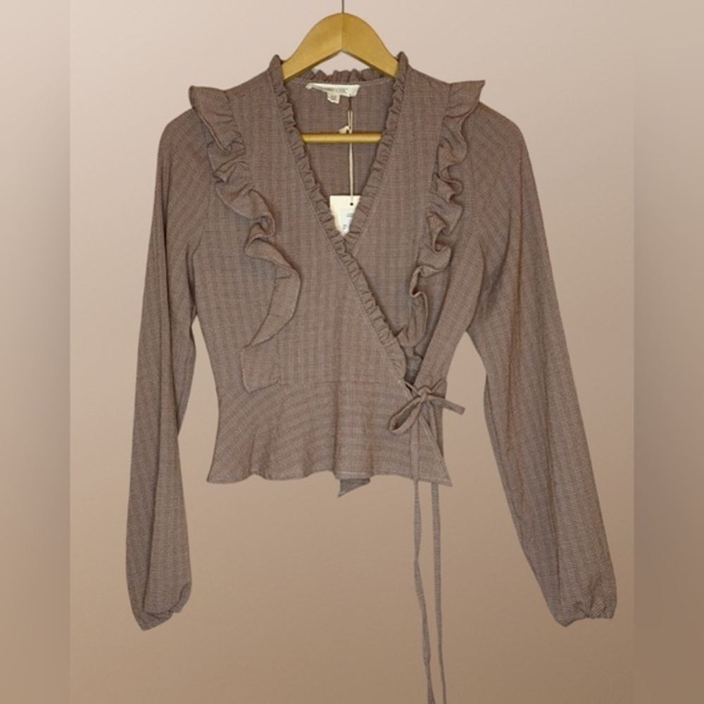NWT Shabby Chic Blouse Cinnamon Brown‎ Size XS